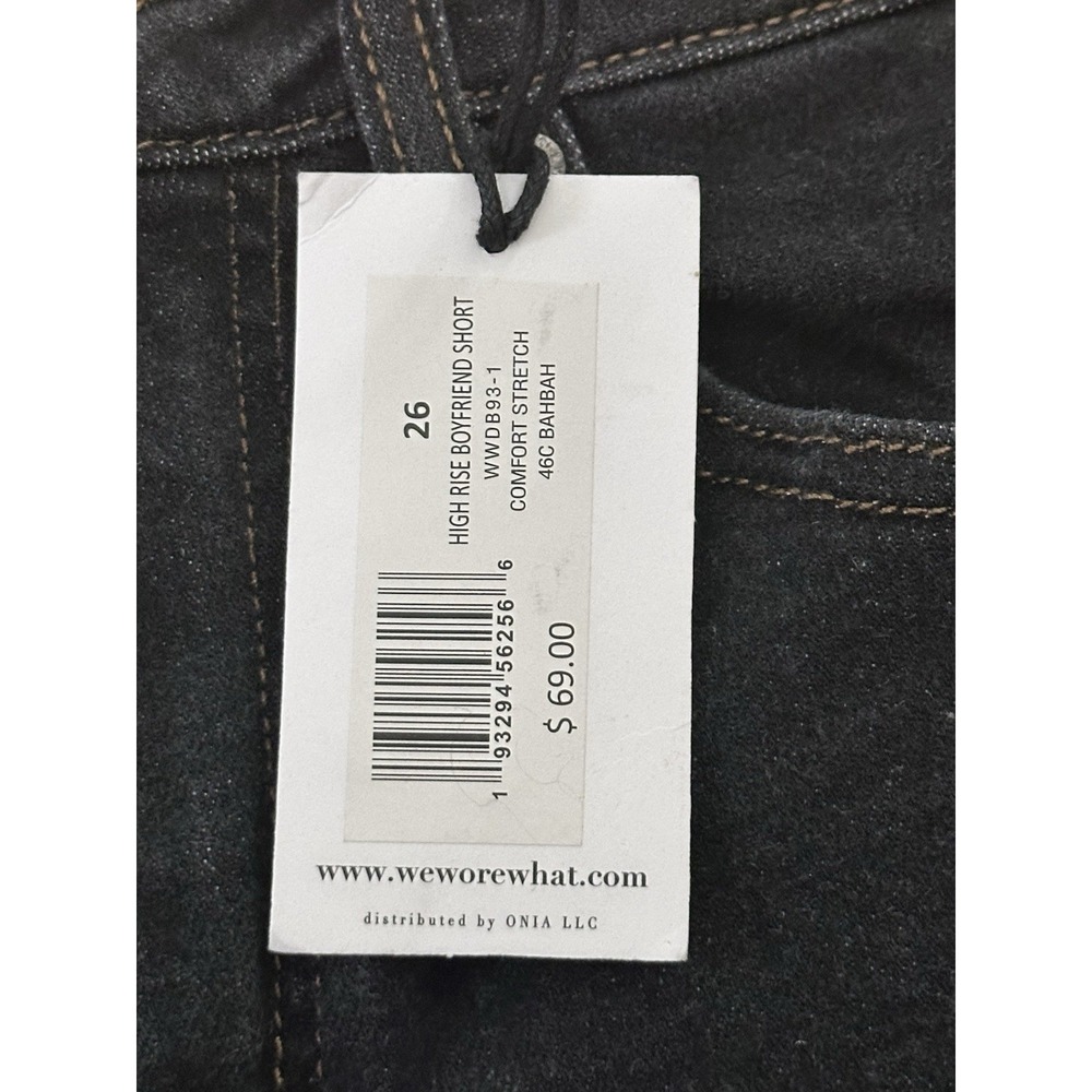 NWT WeWoreWhat High-Rise Boyfriend Shorts / Bahbah Black Size 26 - Picture 6 of 7